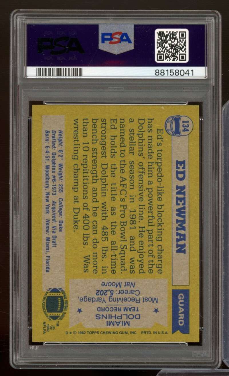 Ed Newman Card 1982 Topps #134 PSA 8 Image 2