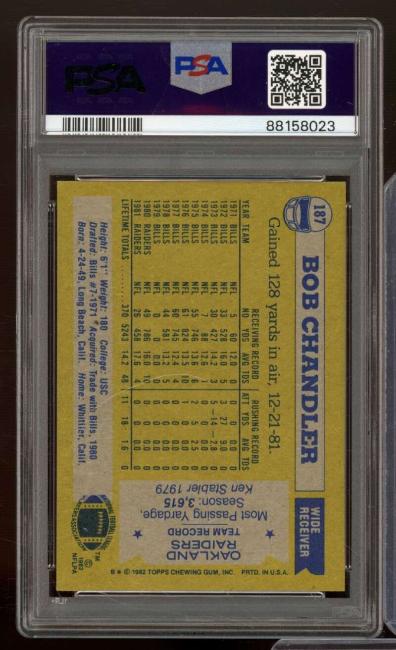 Bob Chandler Card 1982 Topps #187 PSA 8 Image 2