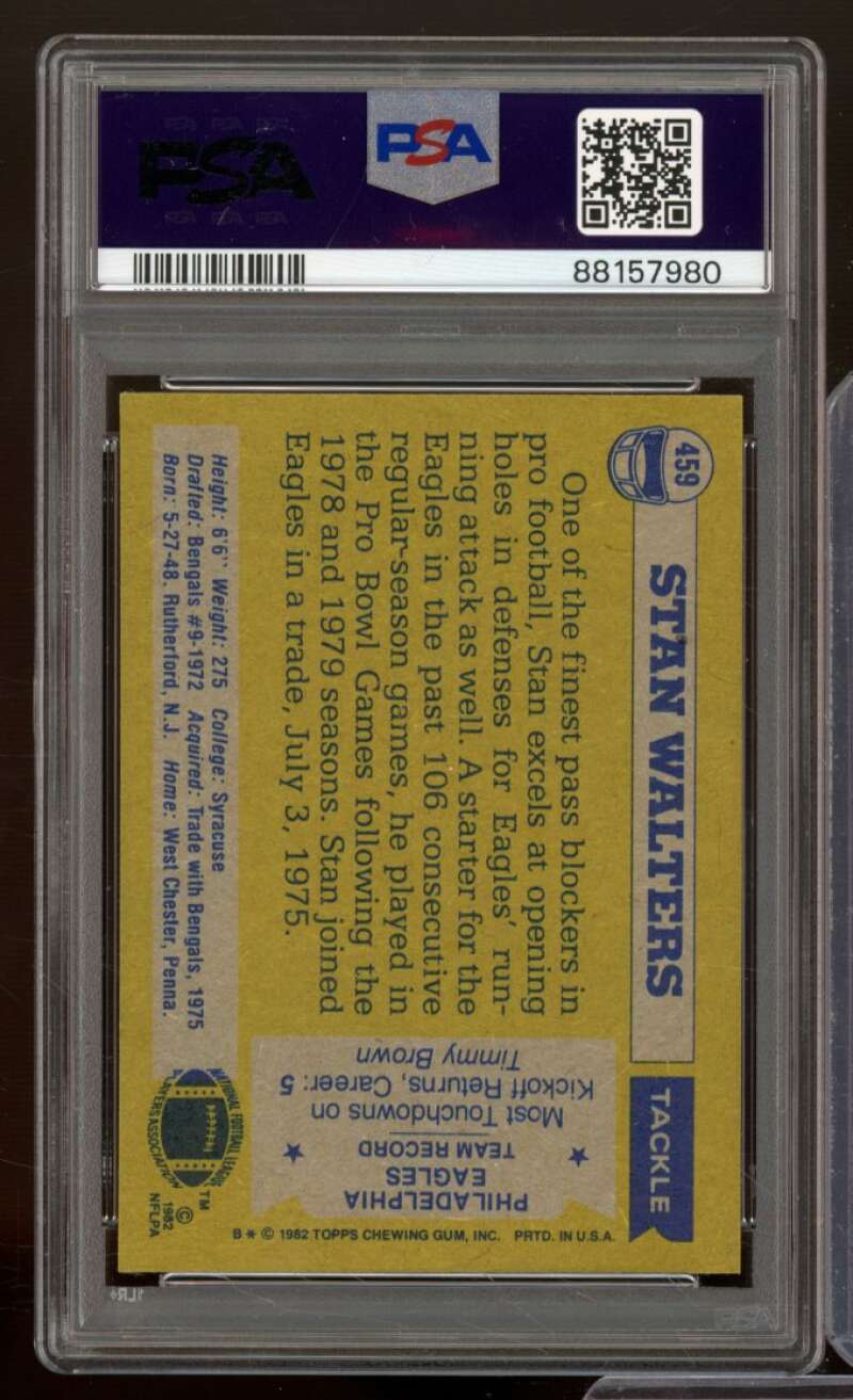 Stan Walters Card 1982 Topps #459 PSA 8 Image 2