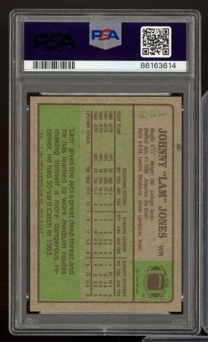 Johnny Lam Jones Card 1984 Topps #149 PSA 8 Image 2