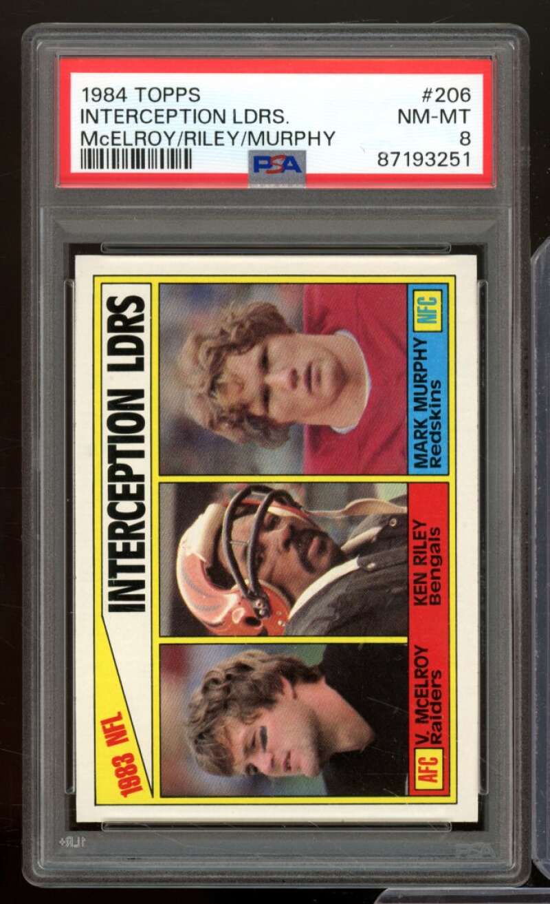 Pat McElroy/Bob Riley/Dale Murphy Card 1984 Topps #206 PSA 8 Image 1