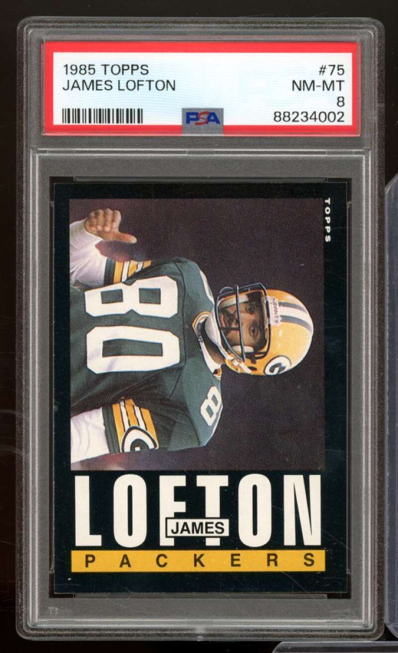 James Lofton Card 1985 Topps #75 PSA 8 Image 1