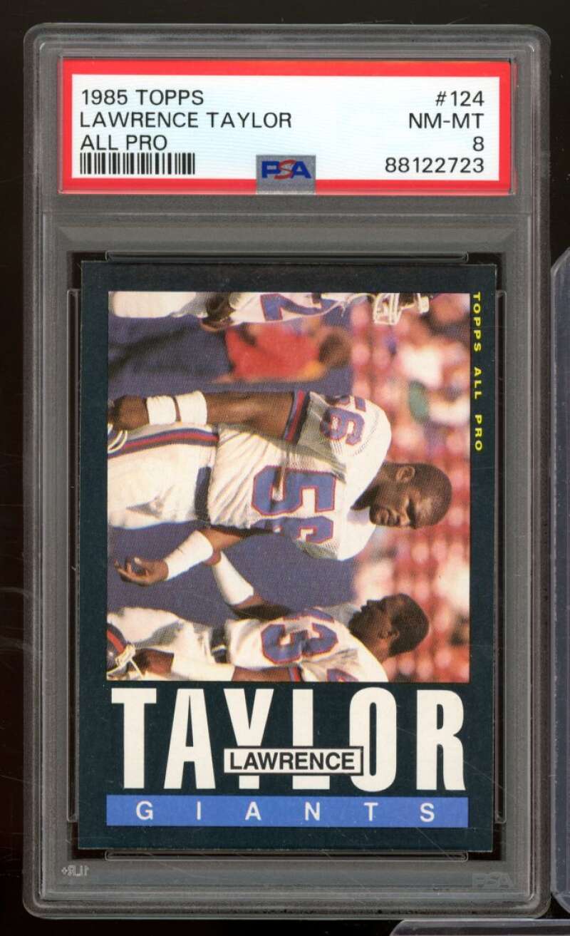 Lawrence Taylor Card 1985 Topps #124 PSA 8 Image 1