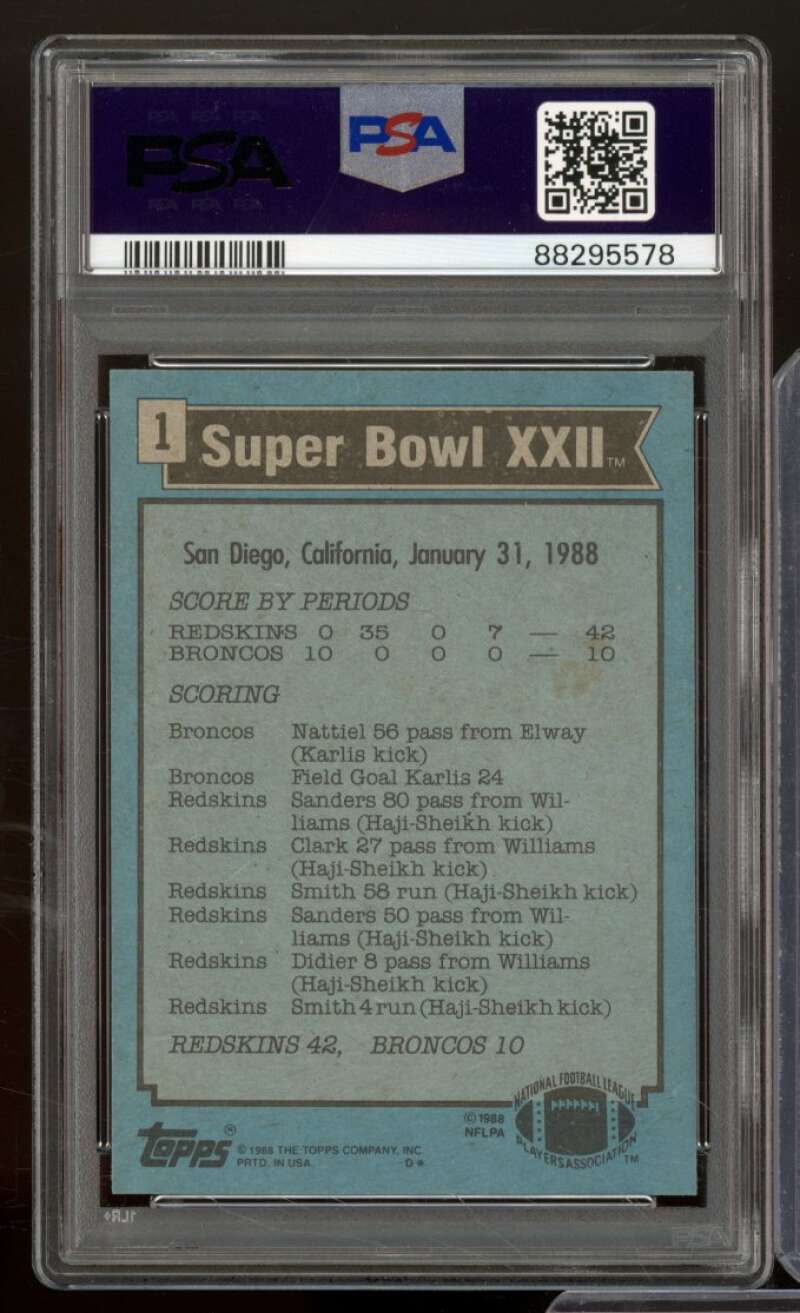 Super Boxl XXII 1988 Topps #1 PSA 4 Image 2