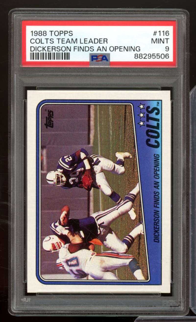 Eric Dickerson Colts Team Leader Card 1988 Topps #116 PSA 9 Image 1