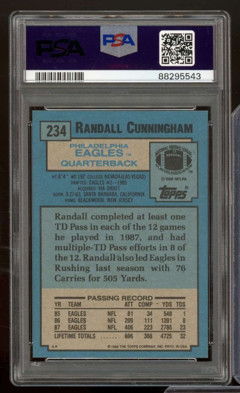 Randall Cunningham Card 1988 Topps #234 PSA 6 Image 2