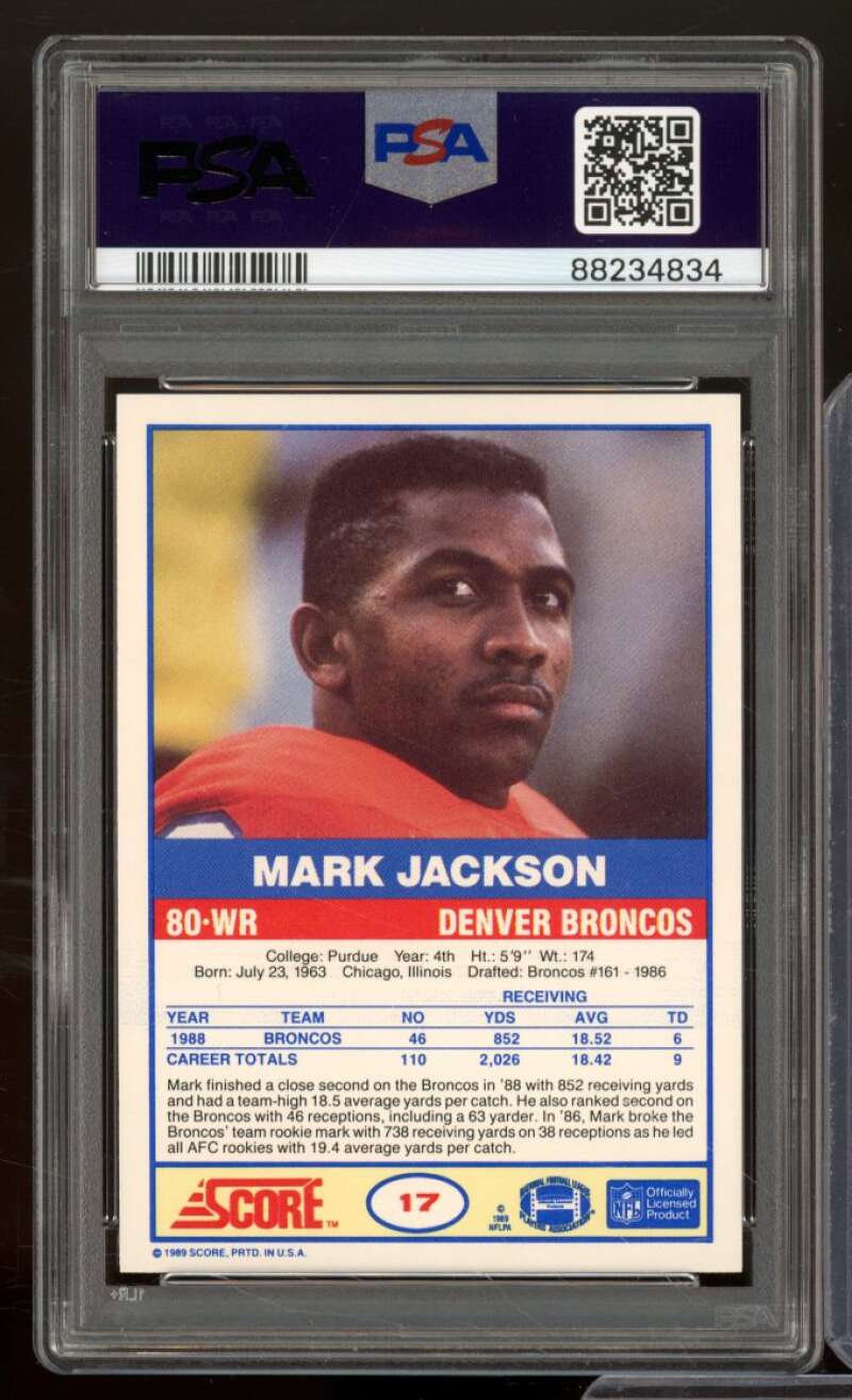 Mark Jackson Card 1989 Score #17 PSA 9 Image 2