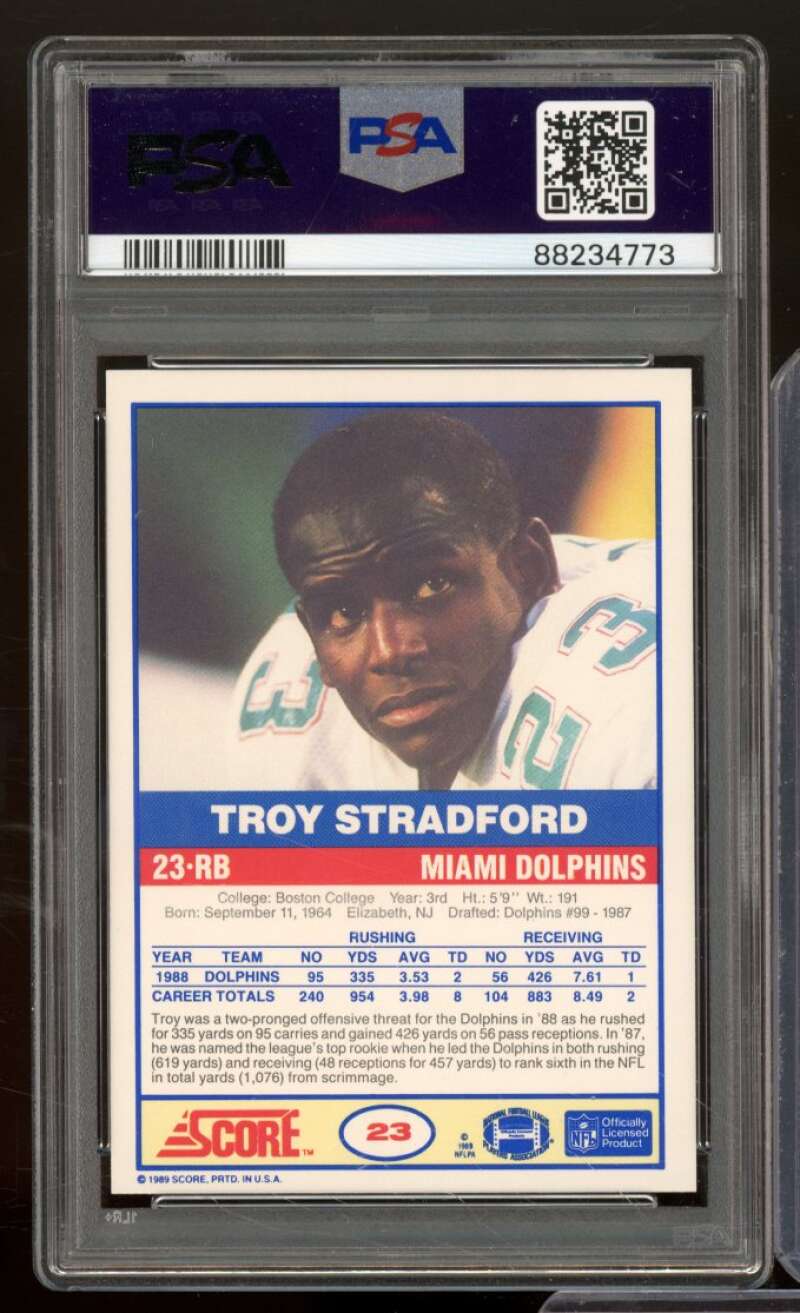 Troy Stradford Card 1989 Score #23 PSA 9 Image 2