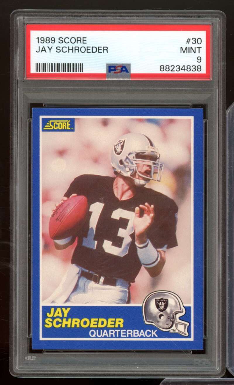 Jay Schroeder Card 1989 Score #30 PSA 9 Image 1