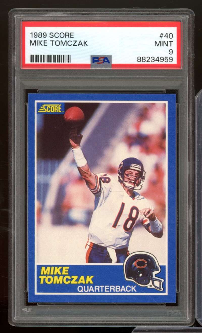 Mike Tomczak Card 1989 Score #40 PSA 9 Image 1