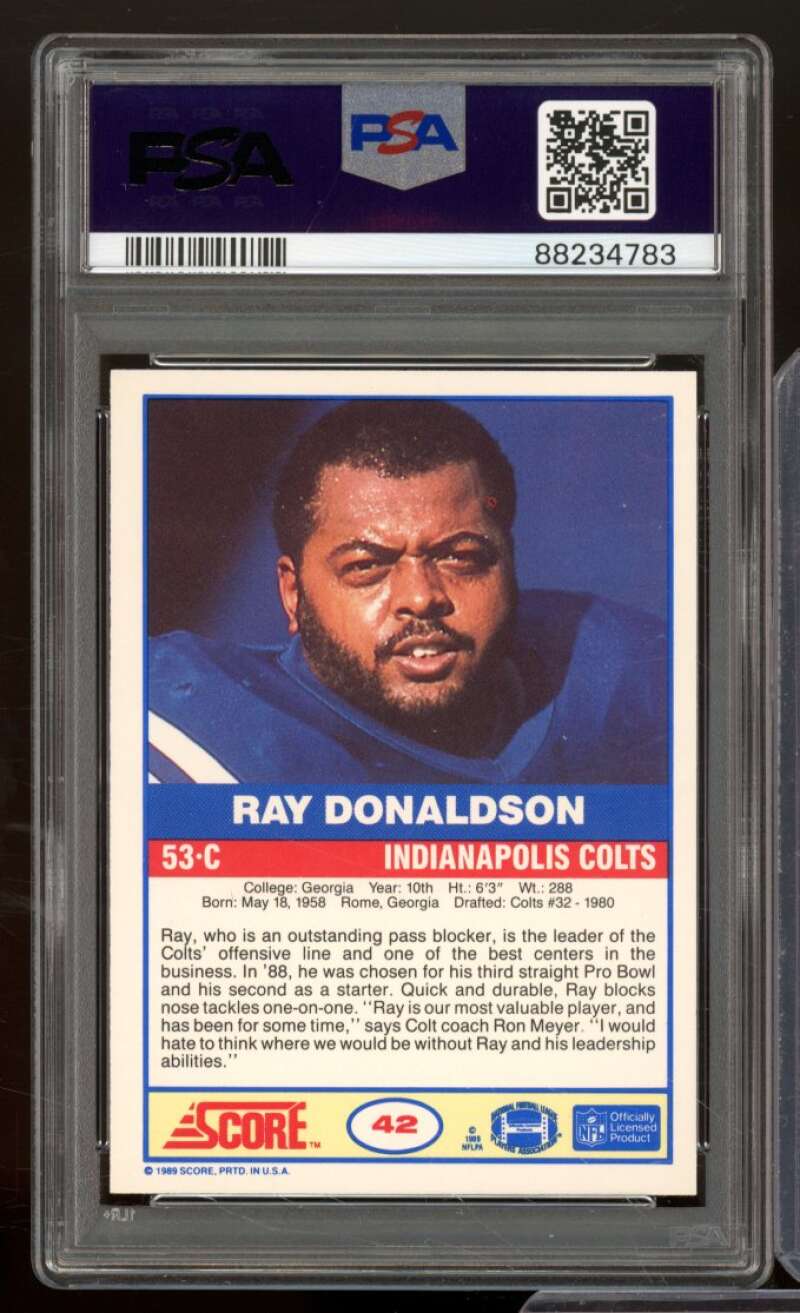 Ray Donaldson Card 1989 Score #42 PSA 9 Image 2