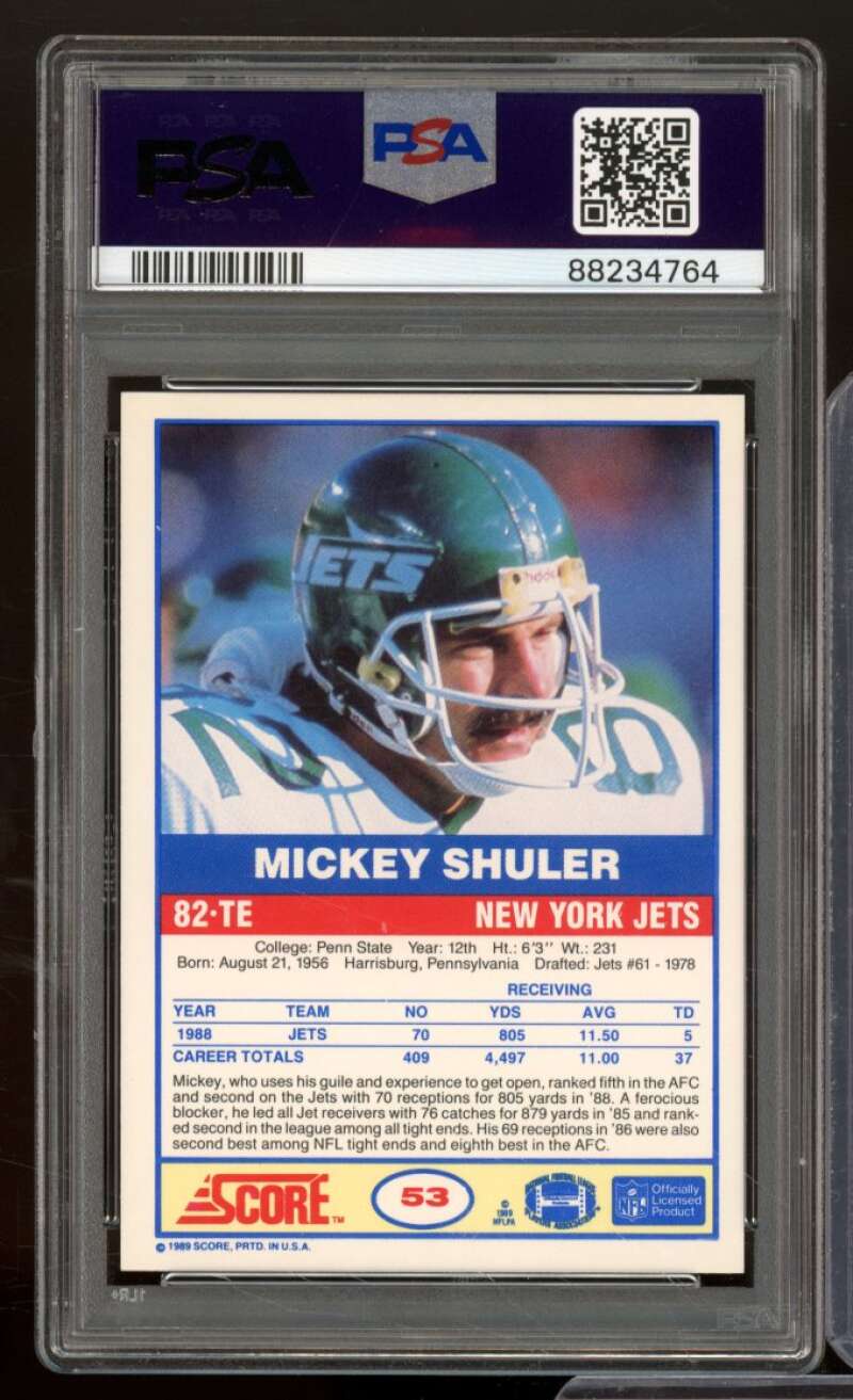 Mickey Shuler Card 1989 Score #53 PSA 9 Image 2