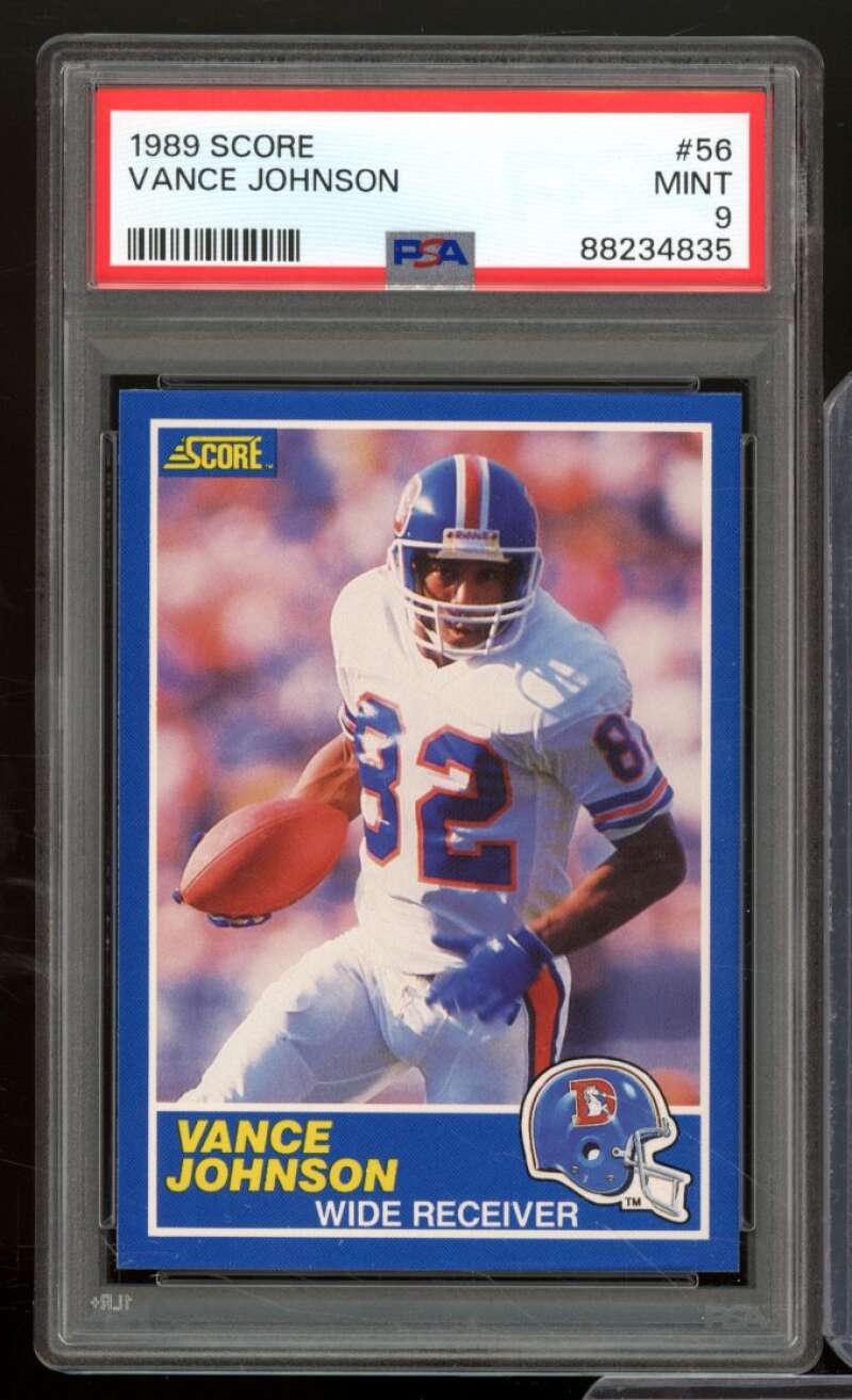 Vance Johnson Card 1989 Score #56 PSA 9 Image 1