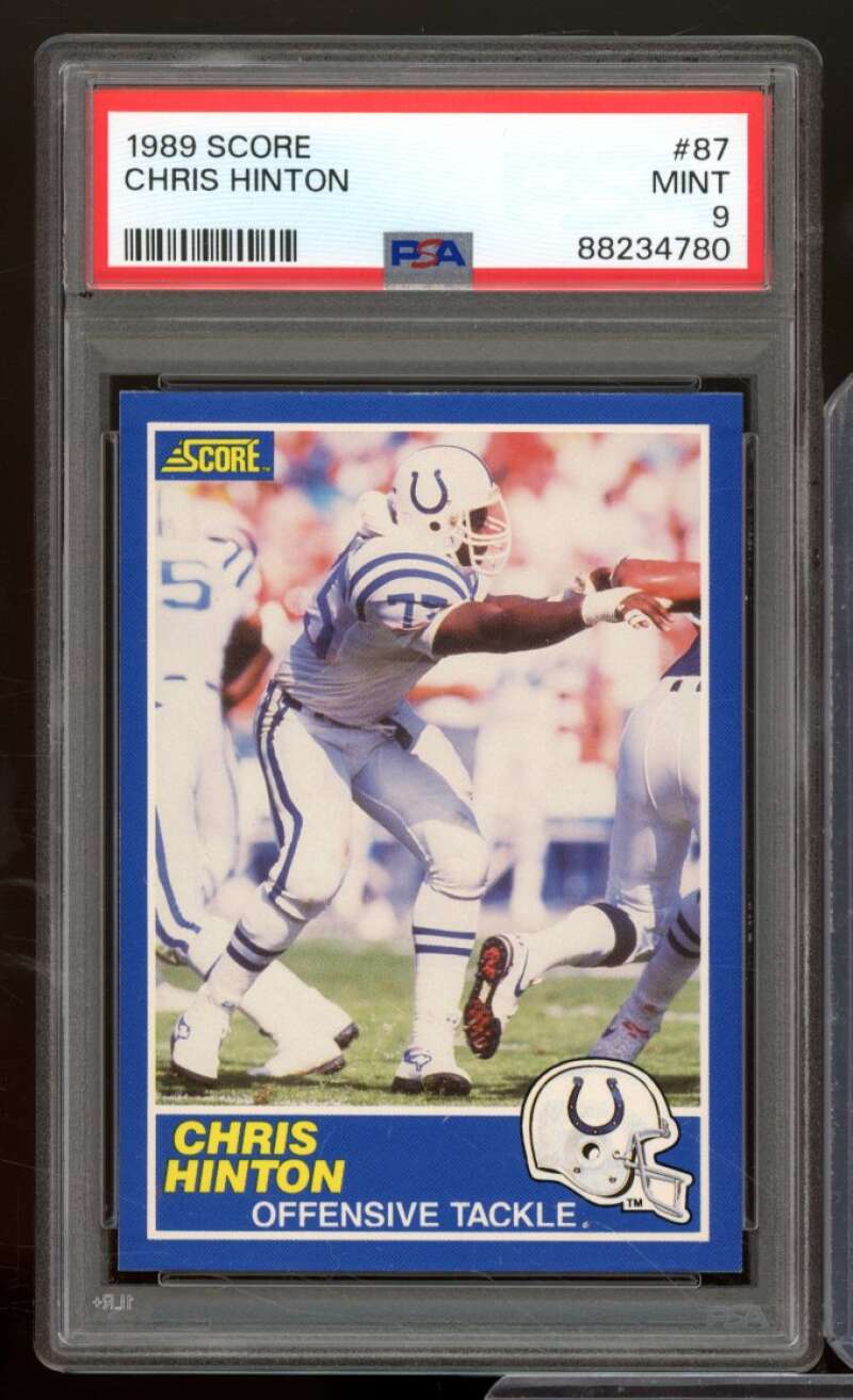 Chris Hinton Card 1989 Score #87 PSA 9 Image 1