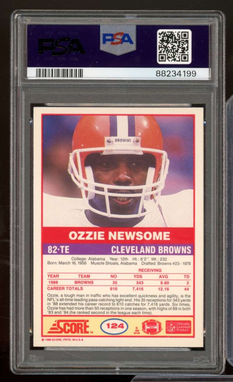 Ozzie Newsome Card 1989 Score #124 PSA 9 Image 2