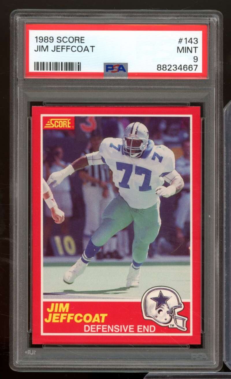 Jim Jeffcoat Card 1989 Score #143 PSA 9 Image 1