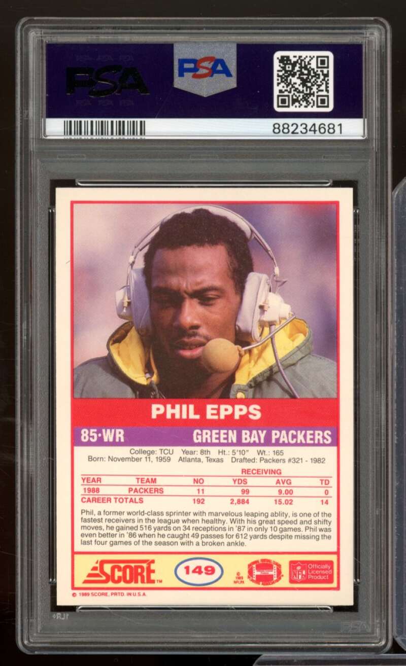 Phil Epps Card 1989 Score #149 PSA 9 Image 2