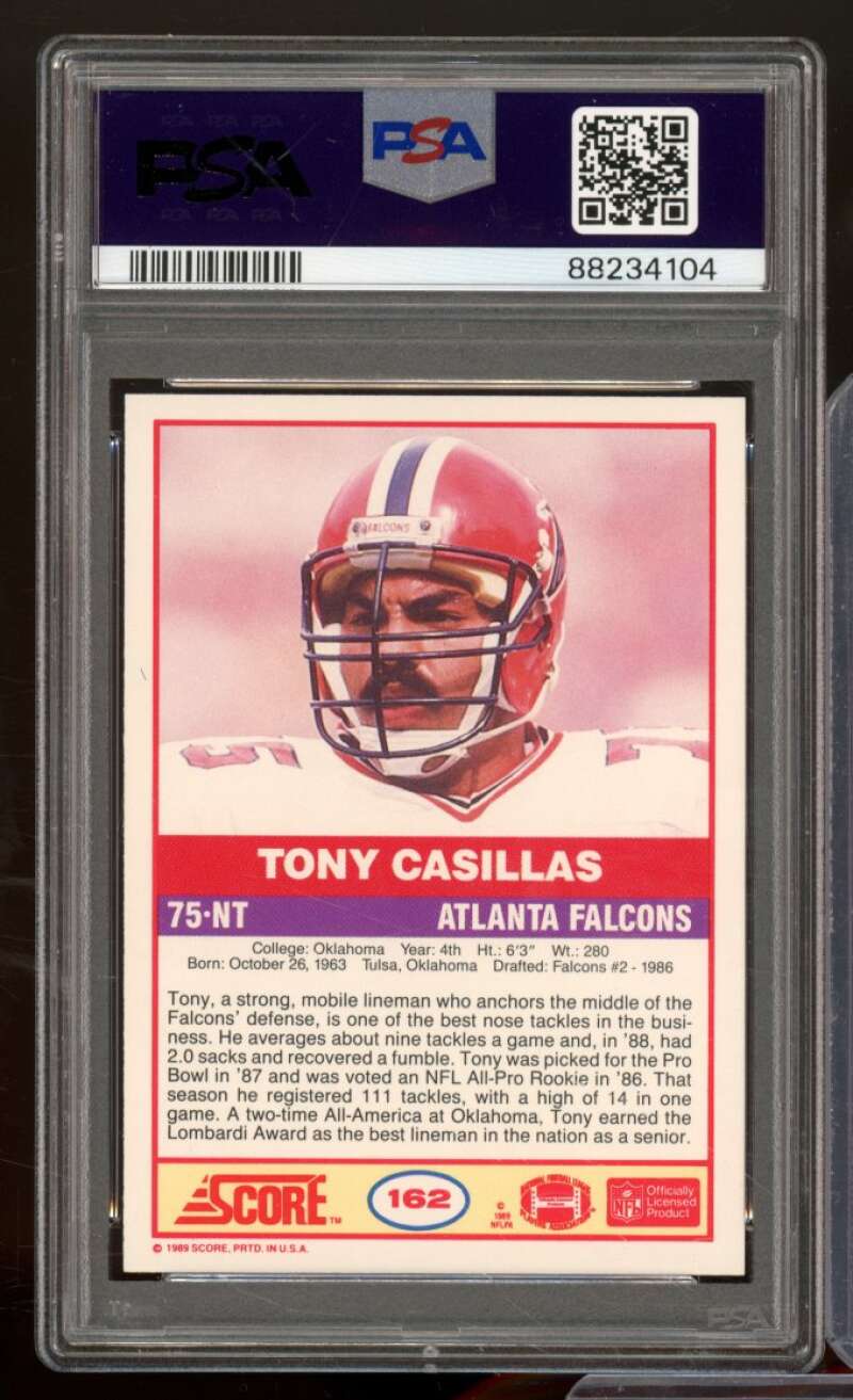 Tony Casillas Card 1989 Score #162 PSA 9 Image 2