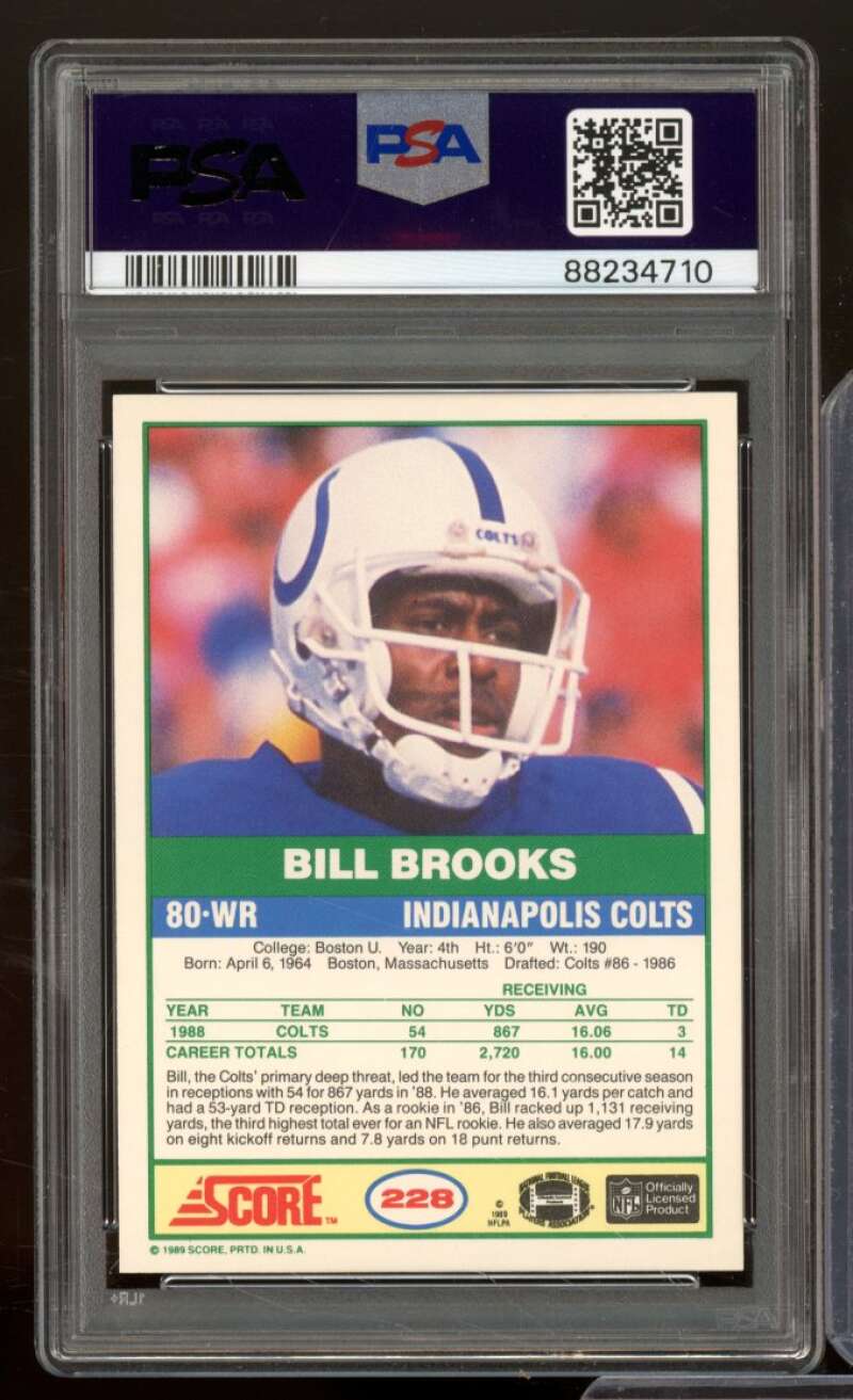 Bill Brooks Card 1989 Score #228 PSA 9 Image 2