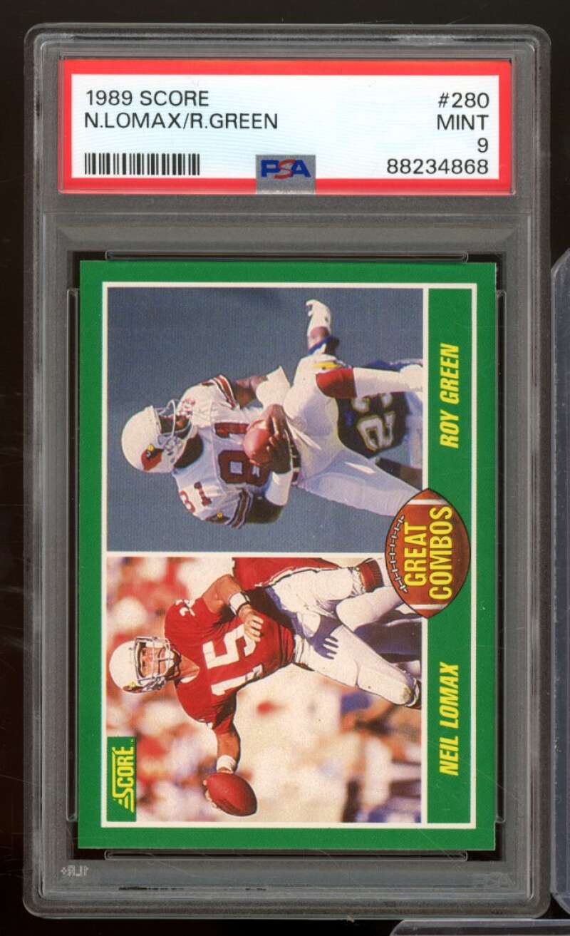 Neil Lomax/Raymond Green Card 1989 Score #280 PSA 9 Image 1