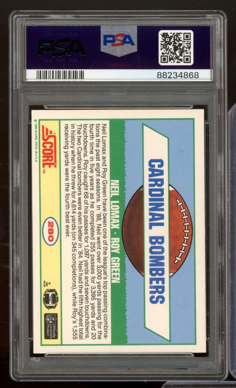 Neil Lomax/Raymond Green Card 1989 Score #280 PSA 9 Image 2