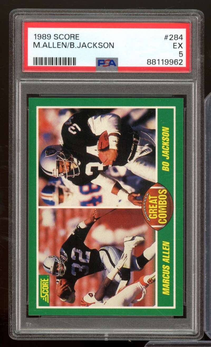 Bo Jackson/M. Allen Card 1989 Score #284 PSA 5 Image 1