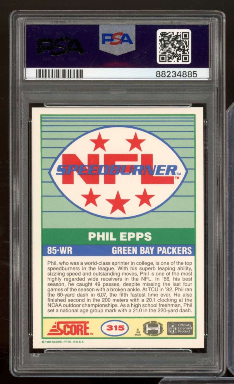 Phil Epps Card 1989 Score #315 PSA 9 Image 2