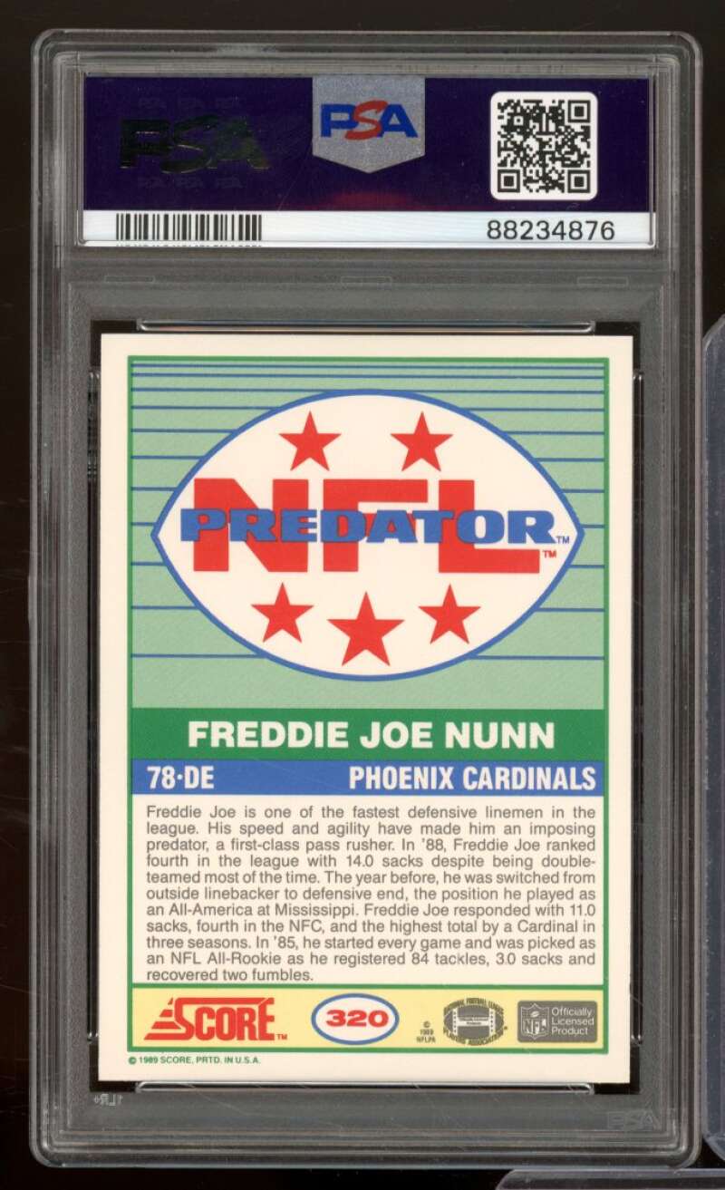 Freddie Joe Nunn Card 1989 Score #320 PSA 9 Image 2