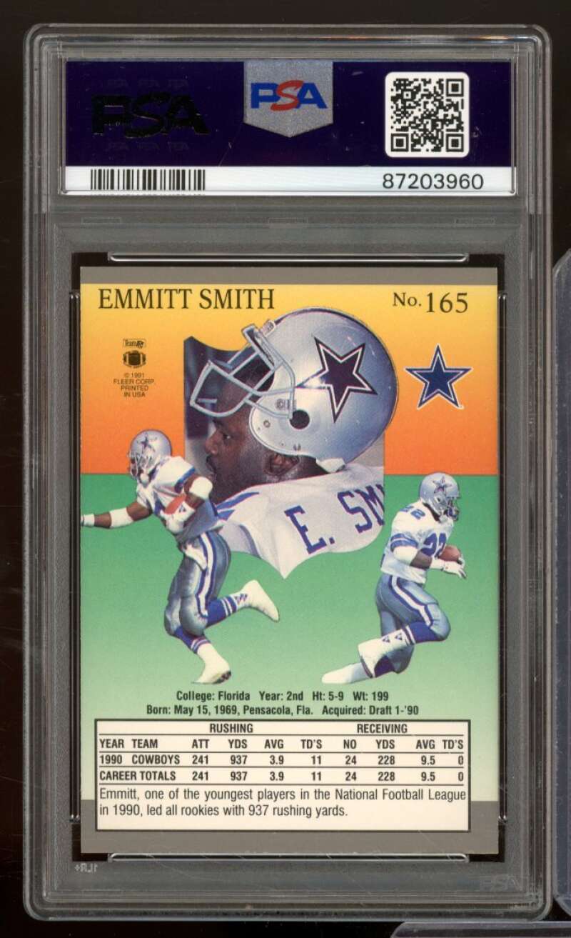 Emmitt Smith Card 1991 Ultra #165 PSA 9 Image 2