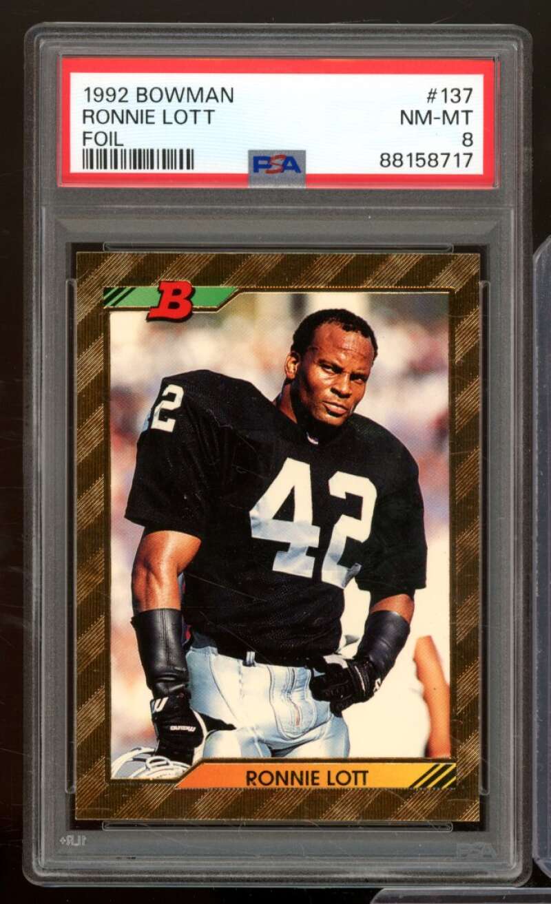 Ronnie Lott Card 1992 Bowman #137 PSA 8 Image 1