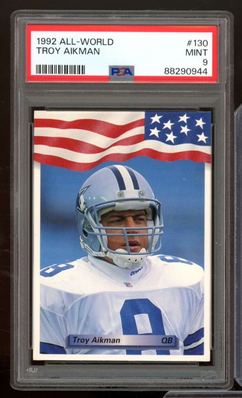 Troy Aikman Card 1992 All-World #130 PSA 9 Image 1