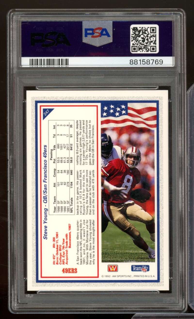 Steve Young Card 1992 All-World #247 PSA 9 Image 2