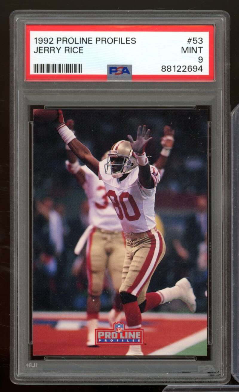 Jerry Rice Card 1992 Proline Profiles #53 PSA 9 Image 1