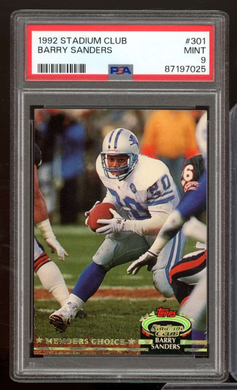 Barry Sanders Card 1992 Stadium Club #301 PSA 9 Image 1