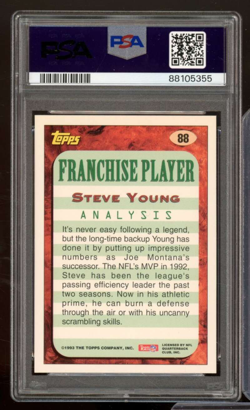 Steve Young Card 1993 Topps #88 PSA 9 Image 2