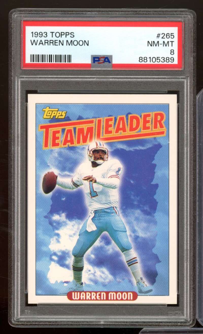 Warren Moon Card 1993 Topps #265 PSA 8 Image 1