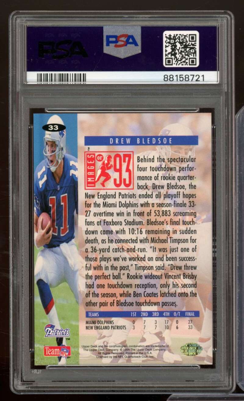 Drew Bledsoe Card 1994 Collector's Choice #33 PSA 8 Image 2