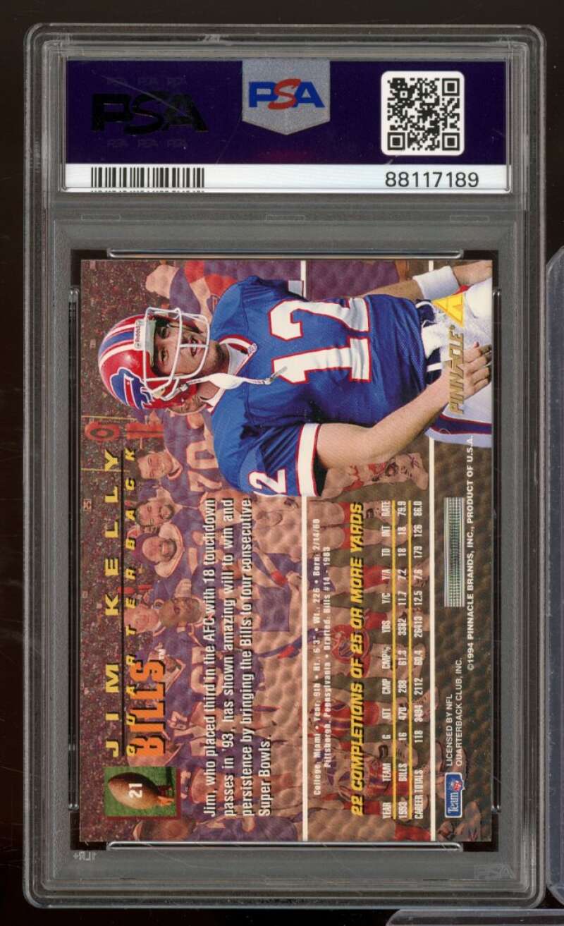 Jim Kelly Card 1994 Pinnacle #21 PSA 9 Image 2