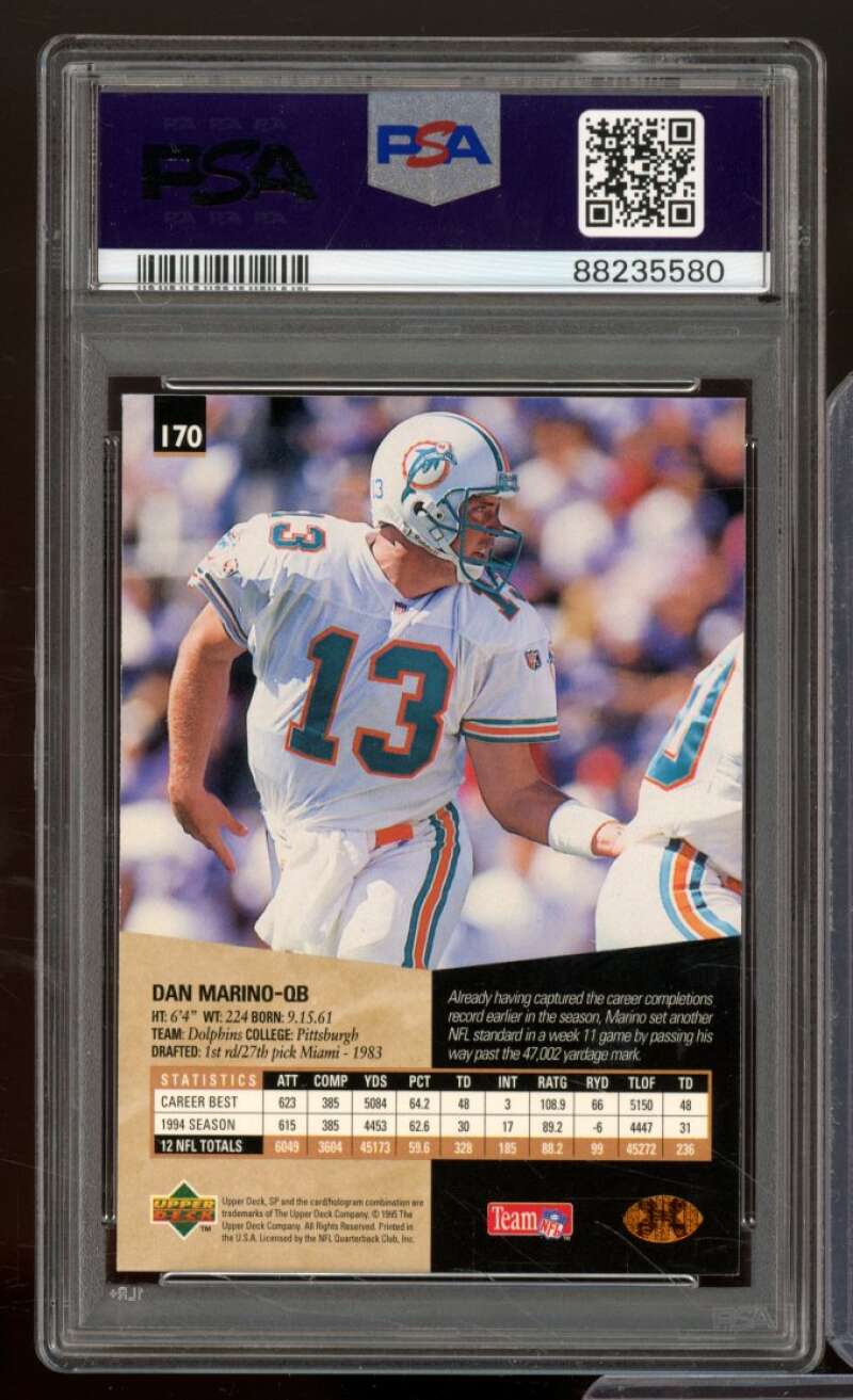 Dan Marino Card 1995 SP #170 PSA 6 Image 2