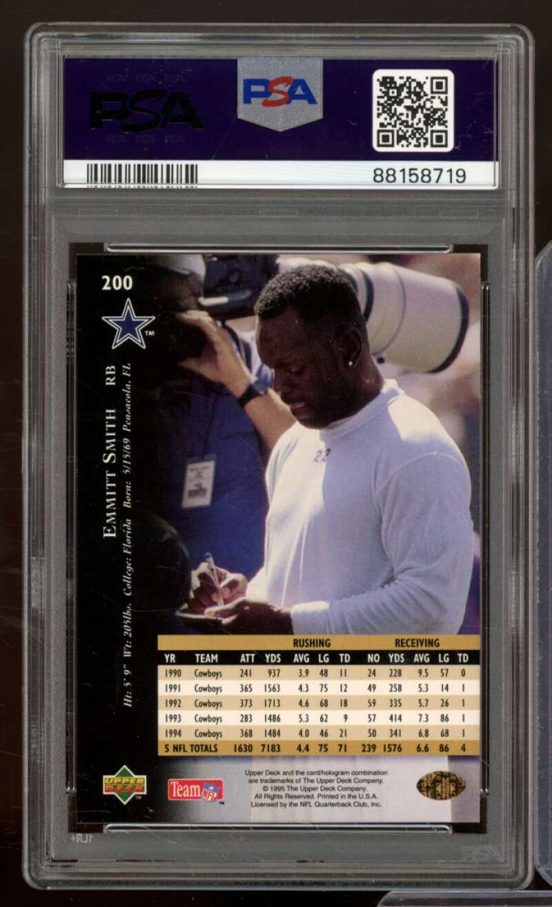 Emmitt Smith Card 1995 Upper Deck #200 PSA 9 Image 2