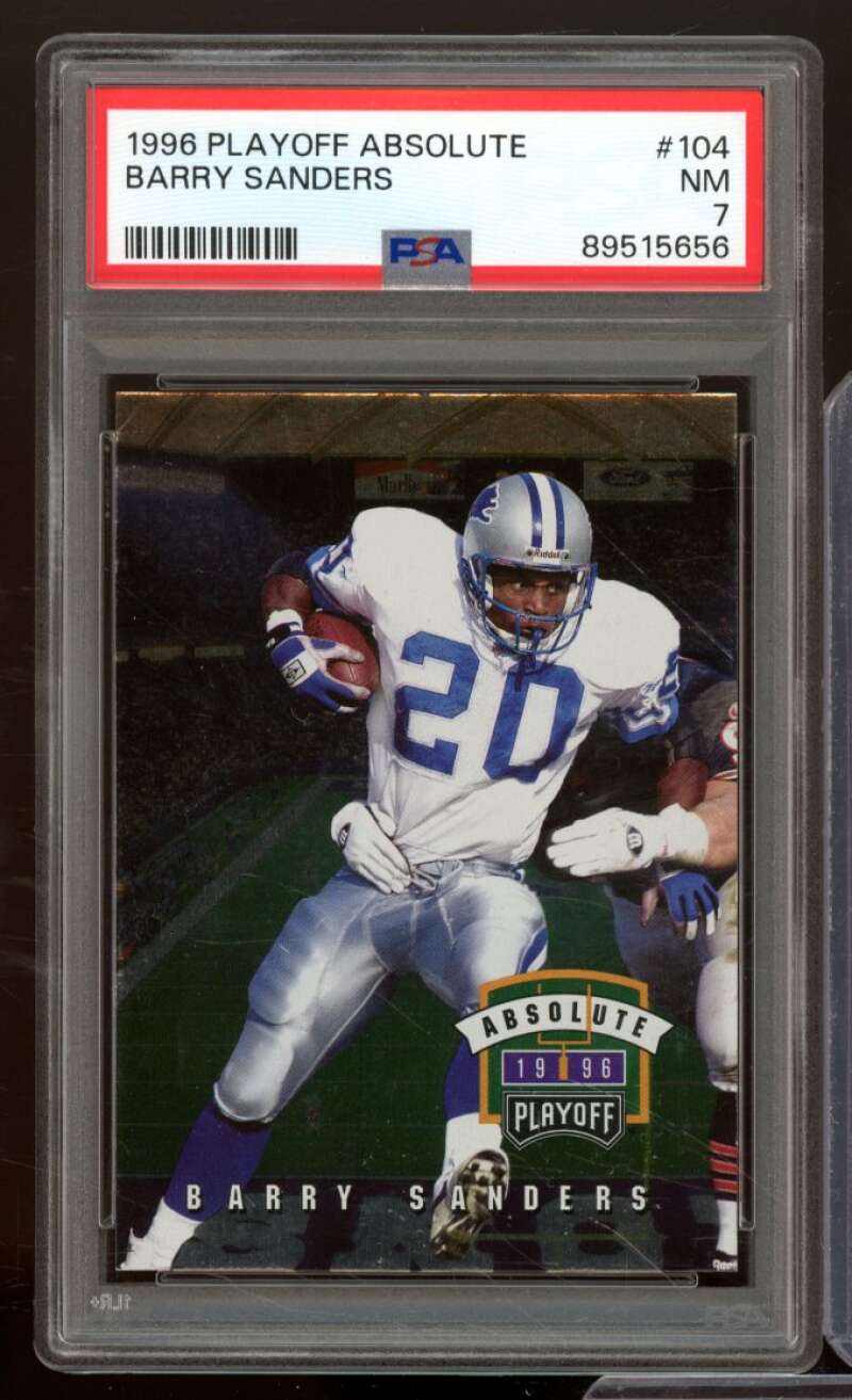 Barry Sanders Card 1996 Playoff Absolute #104 PSA 7 Image 1