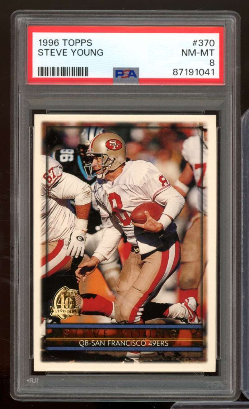 Steve Young Card 1996 Topps #370 PSA 8 Image 1