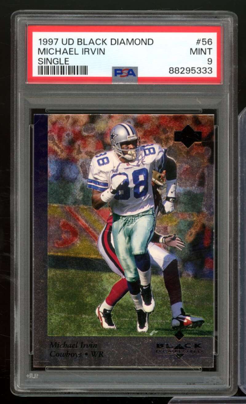 Michael Irvin Card 1997 UD Black Diamond #56 PSA 9 Image 1