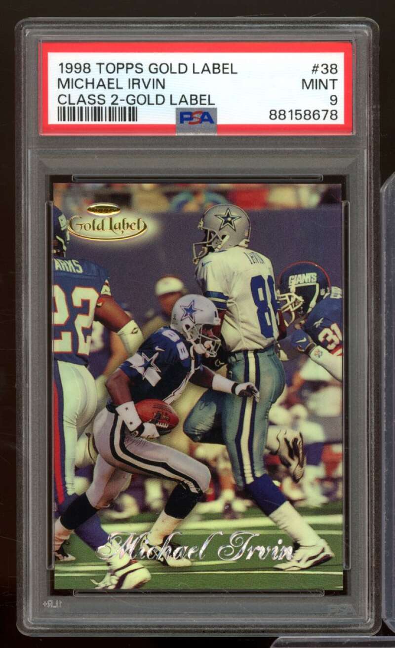 Michael Irvin Card 1998 Topps Gold Label Class 2 #38 PSA 9 Image 1