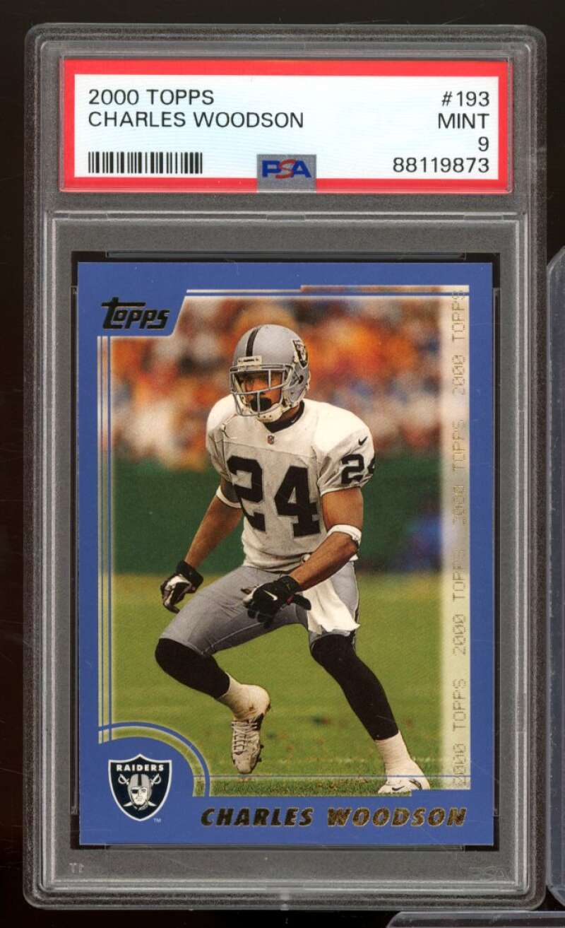 Charles Woodson Card 2000 Topps #193 PSA 9 Image 1