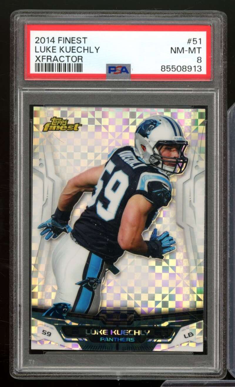 Luke Kuechly Card 2014 Finest Xfractor #51 PSA 8 Image 1