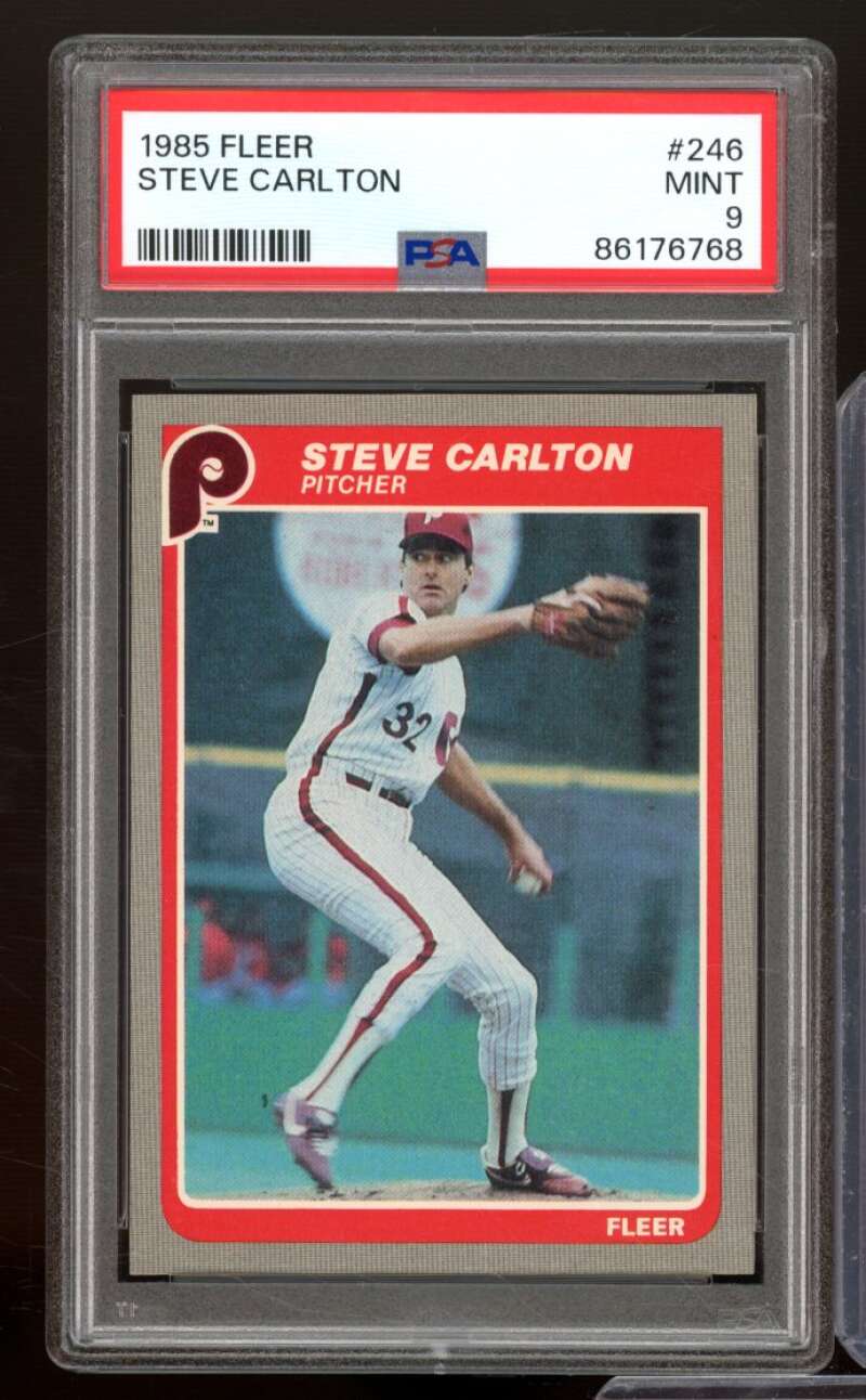 Steve Carlton Card 1985 Fleer #246 PSA 9 Image 1