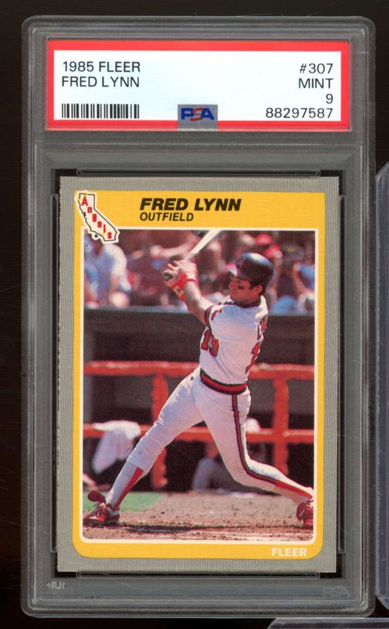 Fred Lynn Card 1985 Fleer #307 PSA 9 Image 1