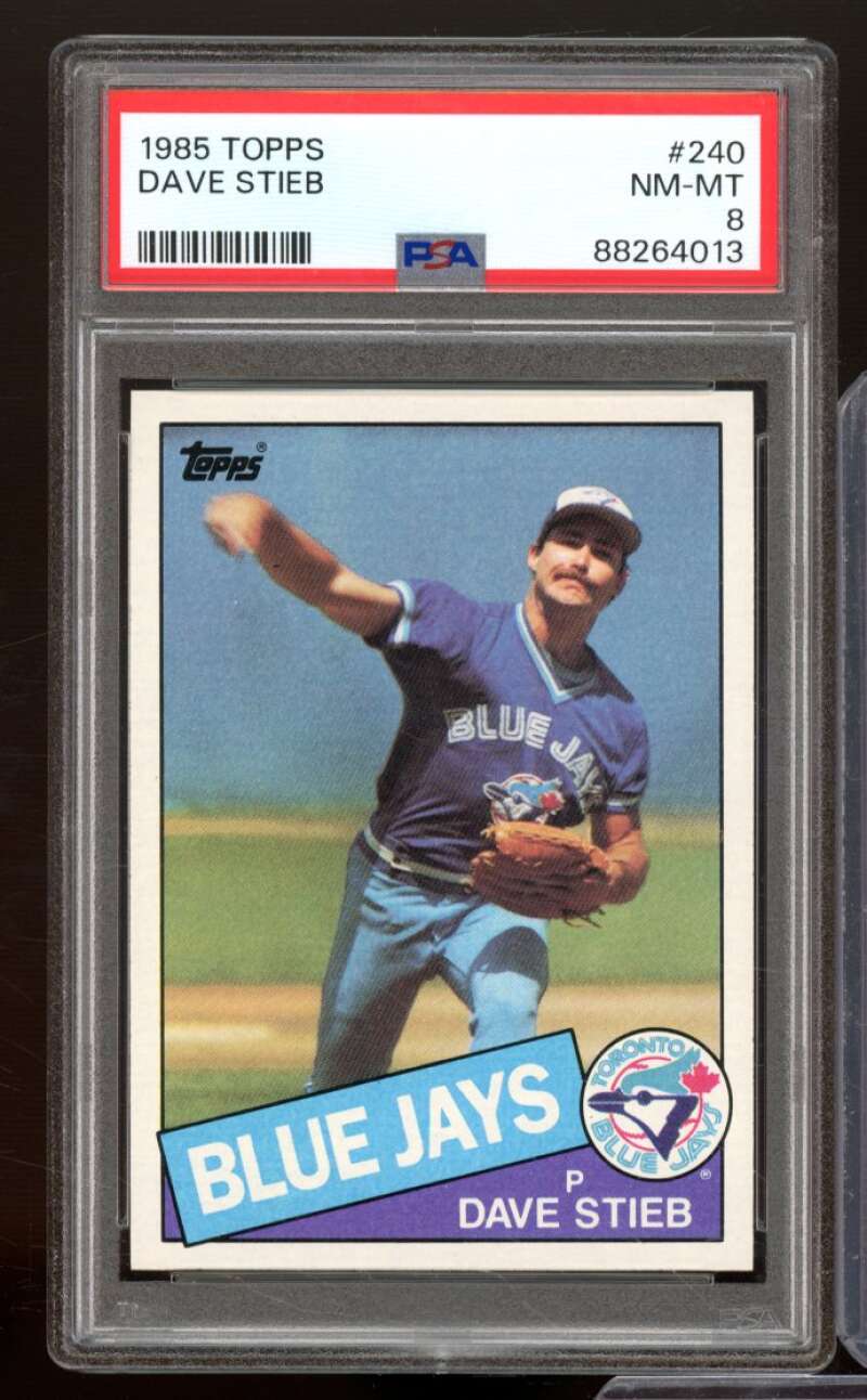 Dave Stieb Card 1985 Topps #240 PSA 8 Image 1