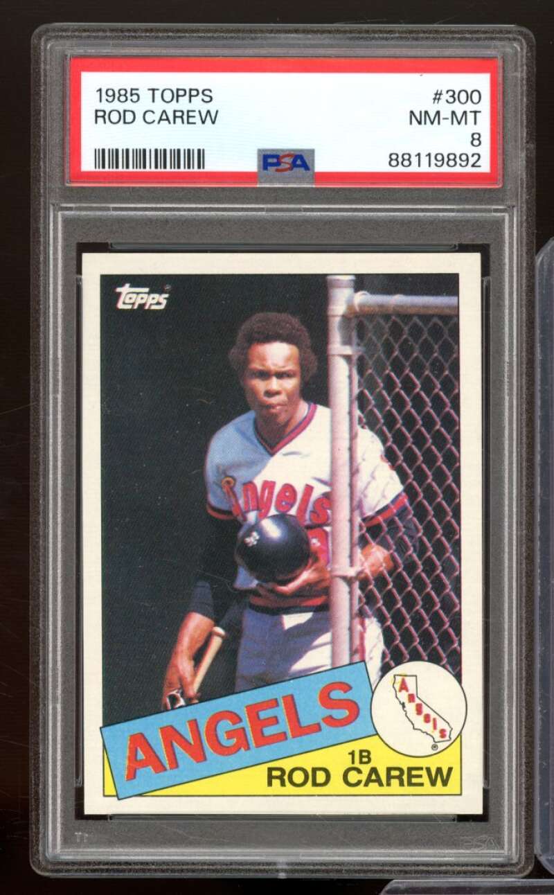 Rod Carew Card 1985 Topps #300 PSA 8 Image 1